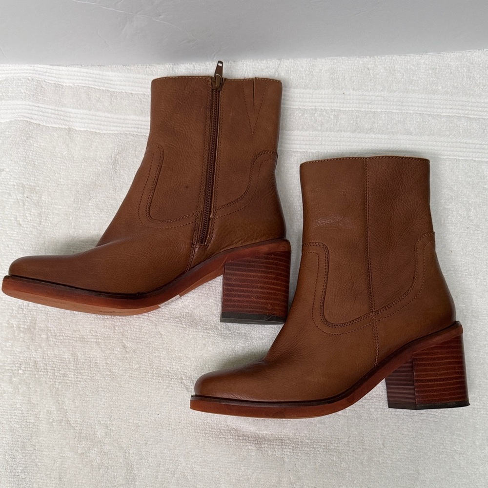 Seychelles Cognac Turbulent Ankle Boots Size 6.5 - Picture 4 of 16